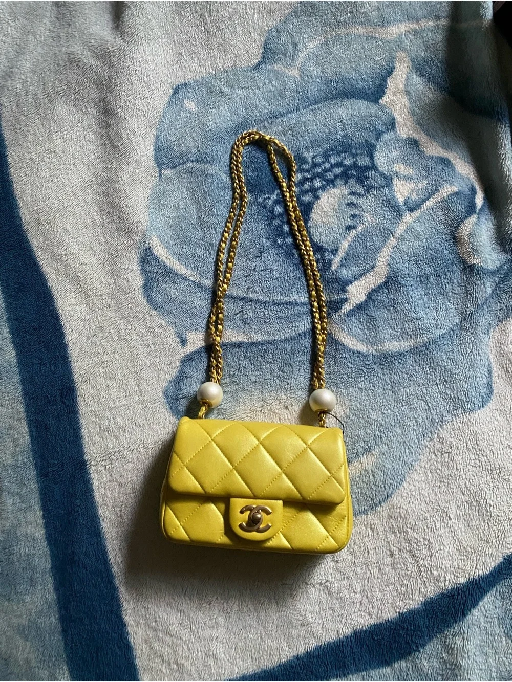 Chanel yellow iridescent mini